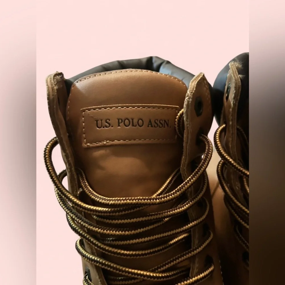 U.S. Polo Assn. Owen High Work Boots Men’s Size 10 Tan Lace-Up